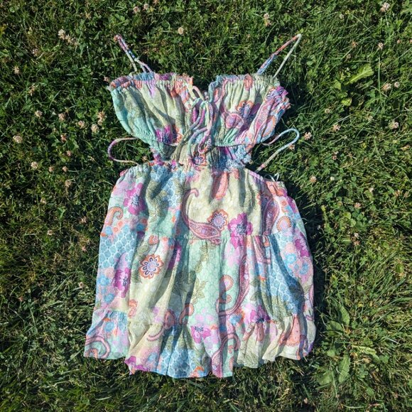 Paisley Open Rib Cage Dress - Picture 1 of 3